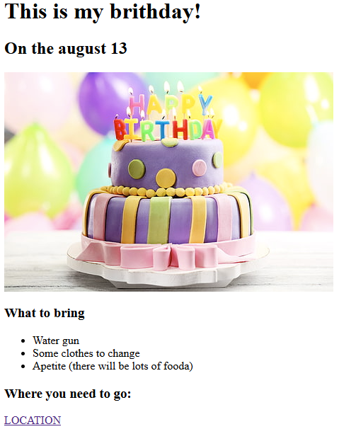 Birthday project preview